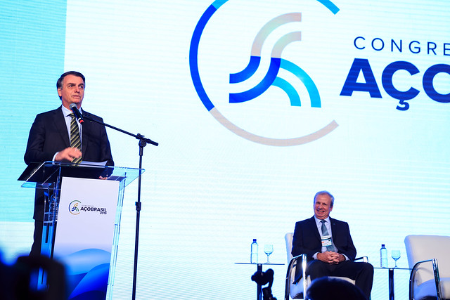 Presidente Jair Bolsonaro participa do Congresso Aço Brasil